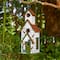 Glitzhome® 20" White & Green Distressed Wood 3-Story Villa Birdhouse